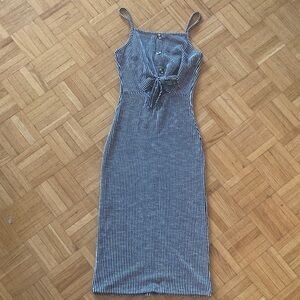 Caution To The Wind Striped Black and White Midi Dress